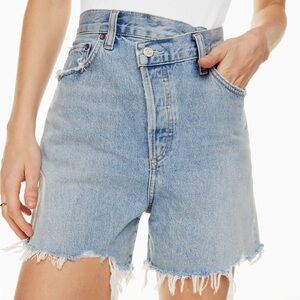 Agolde Light Blue Jean Shorts